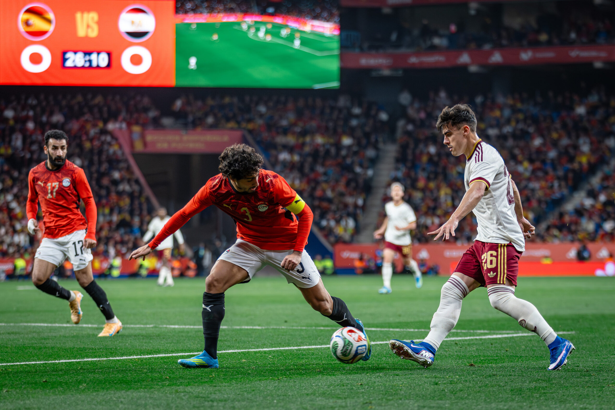 ander barrenetxea in action during spain vs egypt international friendly at rcde stadium